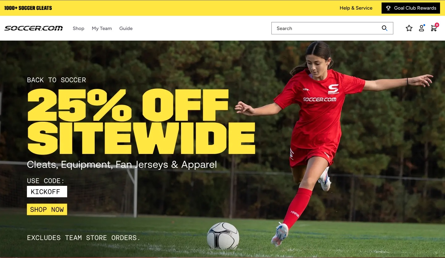 Rylee Reuck taking a shot in Soccer.com's Back to Soccer campaign